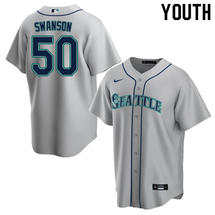 Nike Youth #50 Erik Swanson Seattle Mariners Baseball Jerseys Sale-Gray